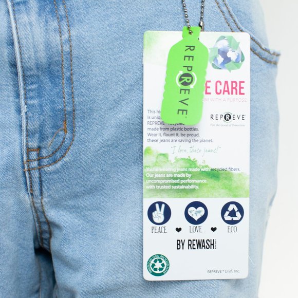 Rewash The Girlfriend 11/30 Mid-Rise Blue Denim Shorts Eco-Friendly Stretch - Picture 3 of 6